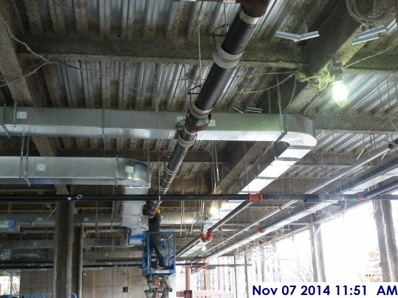 Started installing the sanitary piping at the 1st Floor Facing East (800x600)
